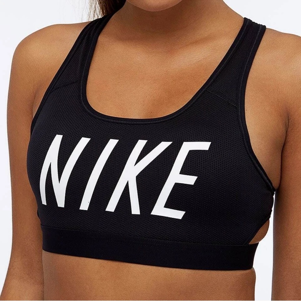 Nike Women’s Classic Logo Black/White Padded Sports Bra (928983-010) Size L NWT